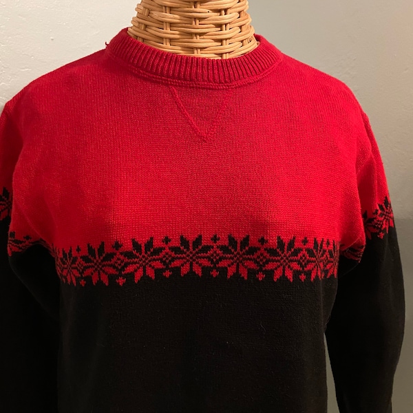 Vintage Eddie Bauer Snowflake Pullover Sweater-Made in the U.S.A