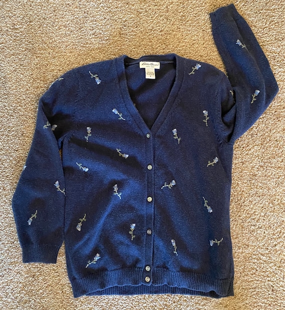 Vintage Eddie Bauer Floral Cardigan V-neck - image 2