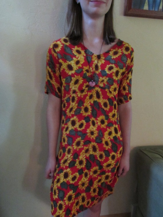 vintage sunflower dress
