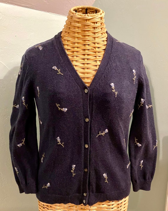 Vintage Eddie Bauer Floral Cardigan V-neck - image 5