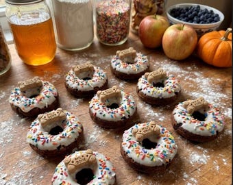 Donas naturales para perros: manzana, canela, plátano y calabaza.