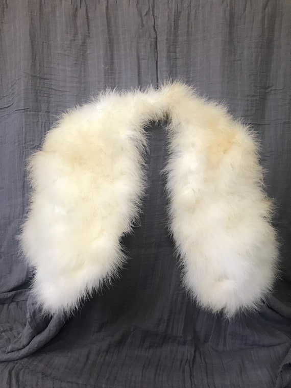 1960s Cropped Feather Ivory Capelet