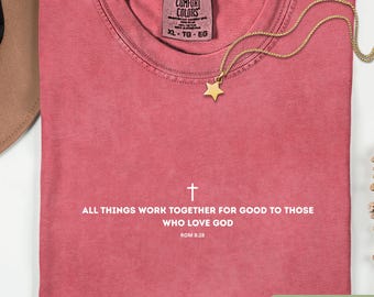 Comfort Colors Christian T-Shirt, Bible Verse Design