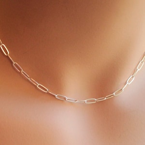 925 Sterling Silver Paperclip Chain Necklace