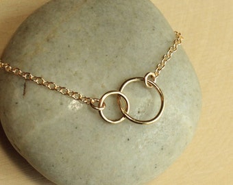 14kt Gold Filled Two Tiny Links Necklace