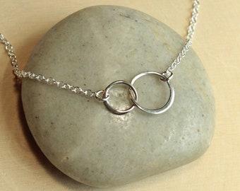 Sterling Silver Tiny Two Link Necklace