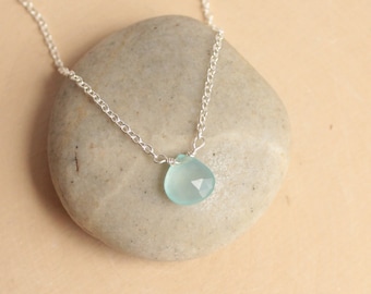 Centered Birthstone Necklace in Sterling Silver... You choose the stone