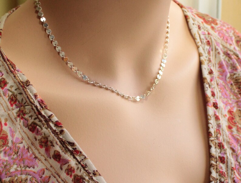 Perfect for Layering Sterling Silver Disc Chain..