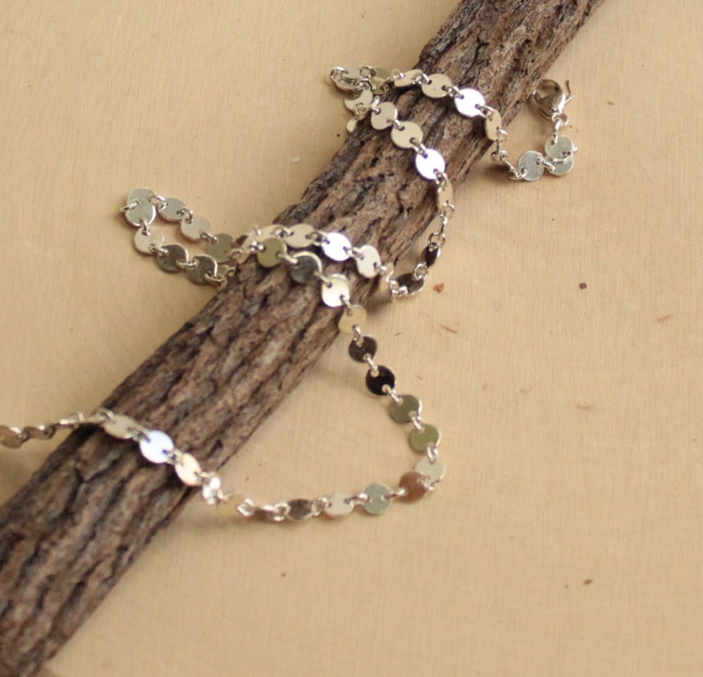 Perfect for Layering Sterling Silver Disc Chain..