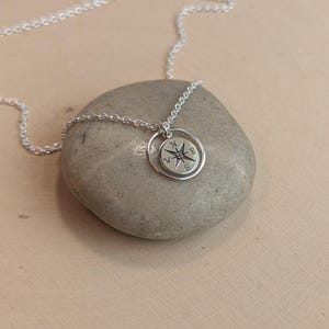 Sterling Silver Compass Necklace... Graduation Inspirational Sentiment Card image 4