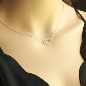 Simple Sterling Silver Sideways Turtle Necklace image 9