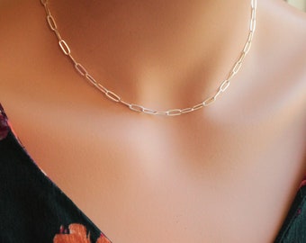 925 Sterling Silver Paperclip Chain Necklace