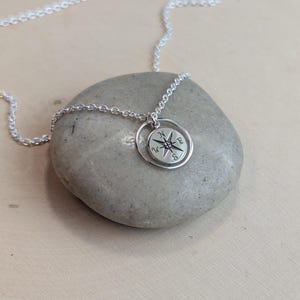 Sterling Silver Compass Necklace... Graduation Inspirational Sentiment Card image 10
