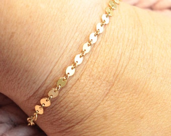 14kt Gold Filled Disc Chain Bracelet