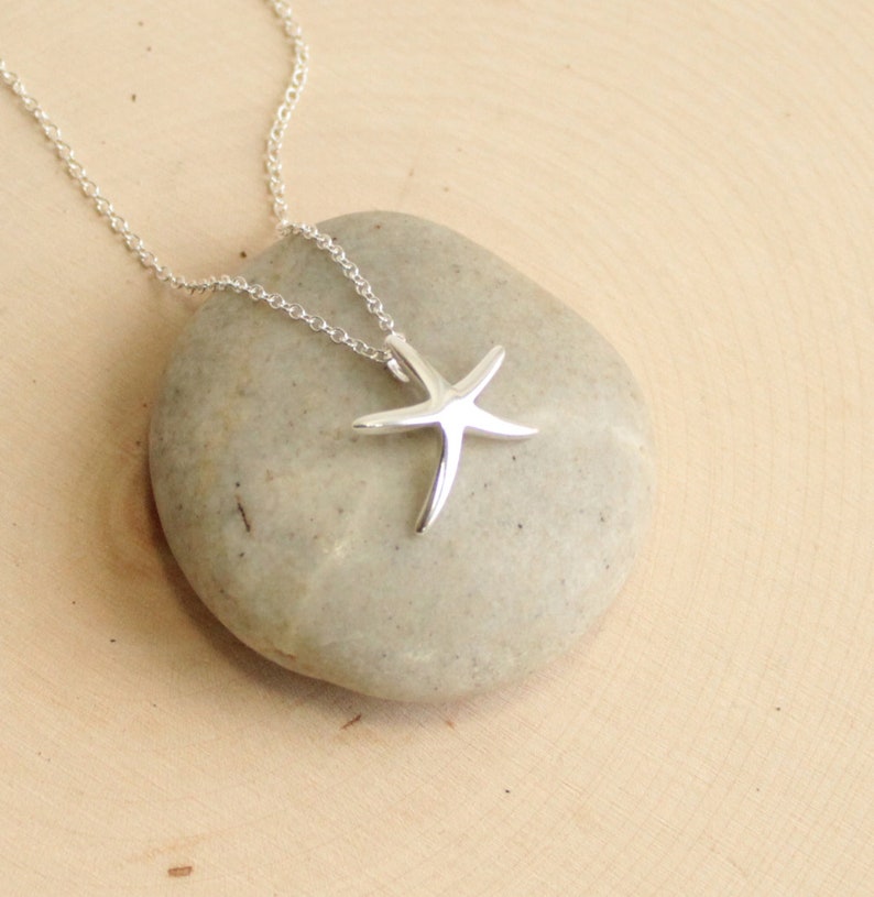 Sterling Silver Sliding Starfish Necklace image 1