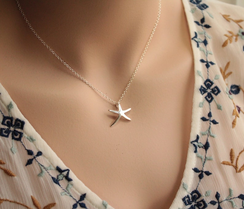 Sterling Silver Sliding Starfish Necklace image 5