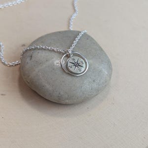 Sterling Silver Compass Necklace... Graduation Inspirational Sentiment Card image 9