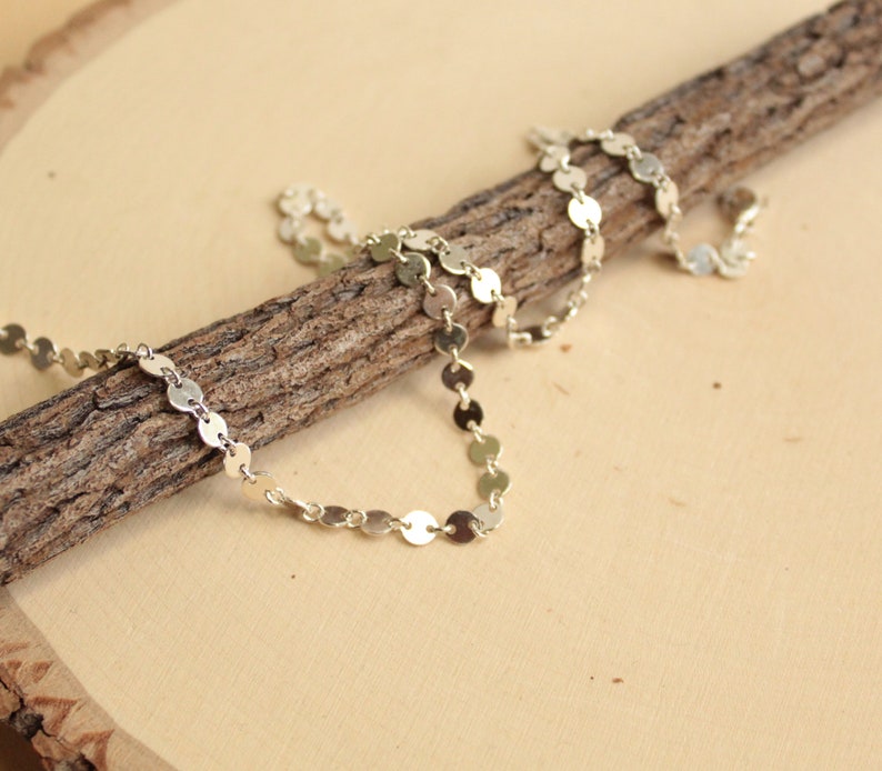 Perfect for Layering Sterling Silver Disc Chain..