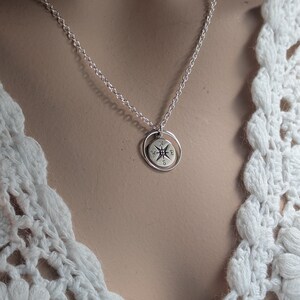 Sterling Silver Compass Necklace... Graduation Inspirational Sentiment Card image 3