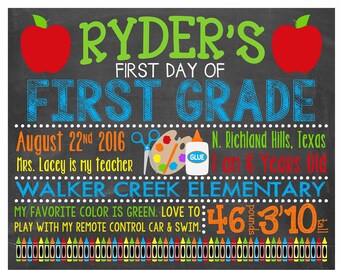 Custom First or Last Day of Scgool Sign size 8x10