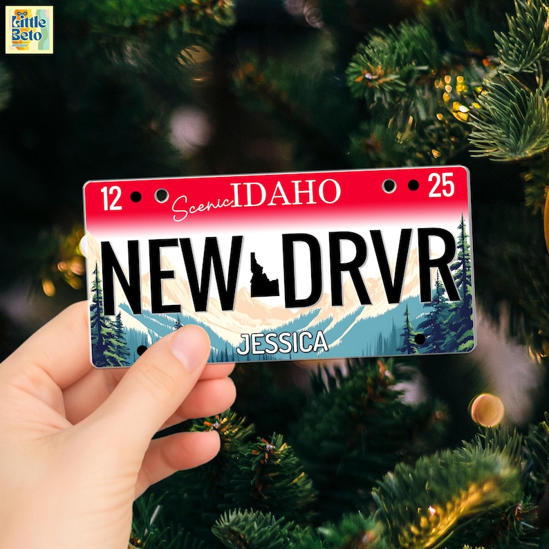 Designed to hang beautifully on any Christmas tree, this ornament adds a fun, personal touch to your holiday décor—perfect for celebrating their first year behind the wheel.