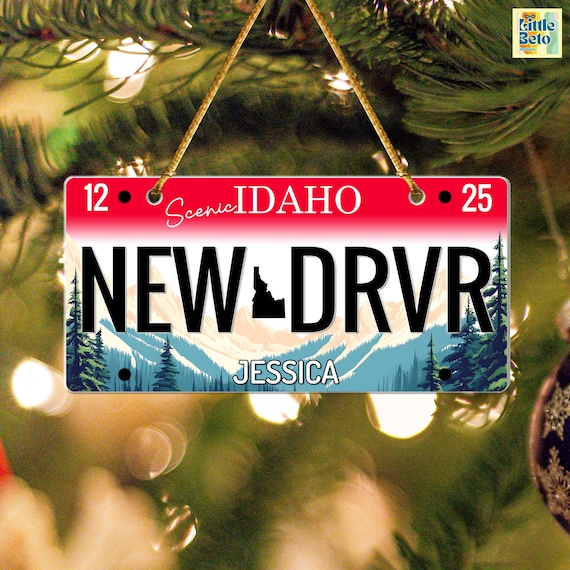 Personalized New Driver Ornament 2026: Custom State Car Plate Ornament, First Teenager Car Gift