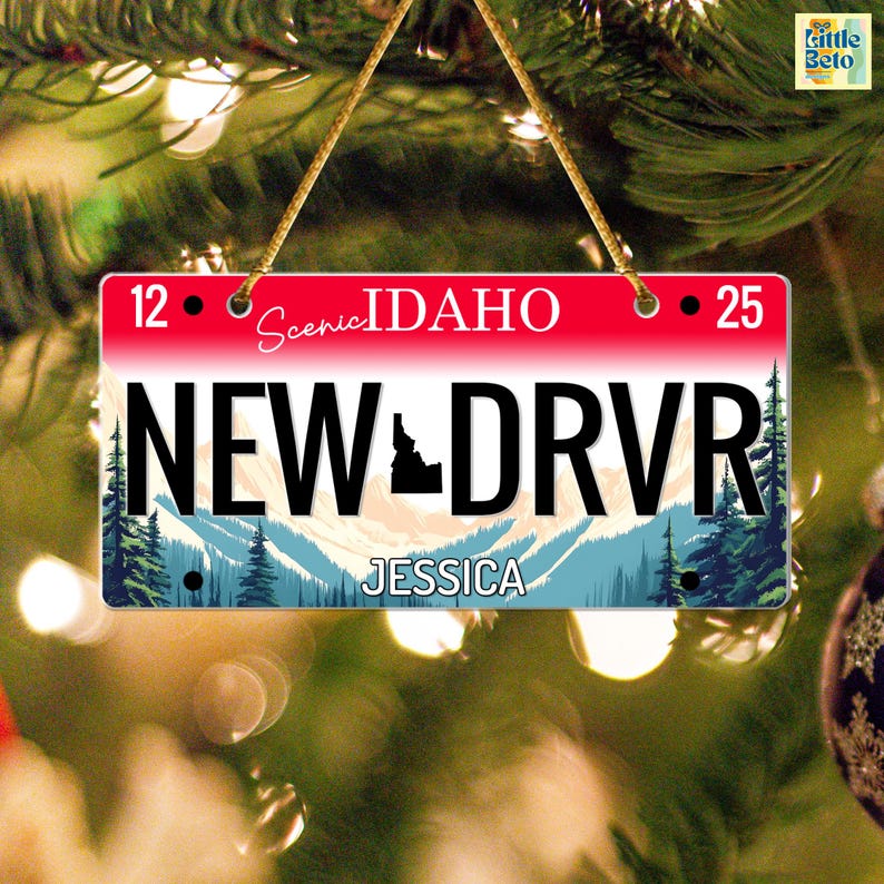 Celebrate an exciting milestone with this Personalized New Driver Ornament 2025, styled like a mini license plate to mark the first big step into the world of driving.