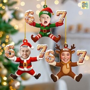 Turn any expression into a Personalized 6 7 Meme Ornament, featuring your custom face photo in a hilarious Christmas-ready design.