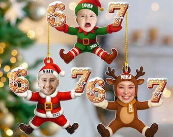 Personalized 6 7 Meme Ornament: Custom Photo 67 Ornament, Funny Teenager Christmas Gift 2025