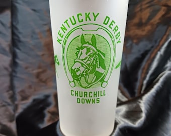 1948 Kentucky Derby Churchill Downs Clear Bottom Libby Glass