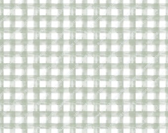 Hand Painted Mini Gingham Check Sage Seamless Pattern Design: Kids Clothing, Fabric By The Metre, Stationery (Digital Download)