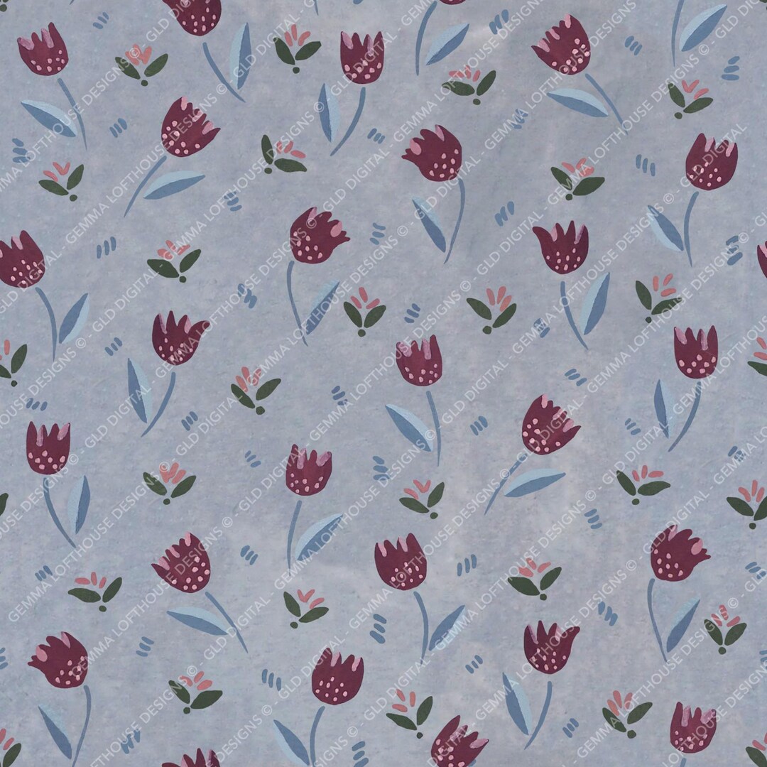 Hand Painted Tiny Floral Seamless Pattern Design: Kids Clothing, Fabric ...
