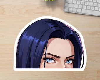 Adhesivo de vinilo impermeable de Arcane Caitlyn Peeker de League of Legends, pegatina de vinilo impermeable de primera calidad, pegatina de Peeker de LoL