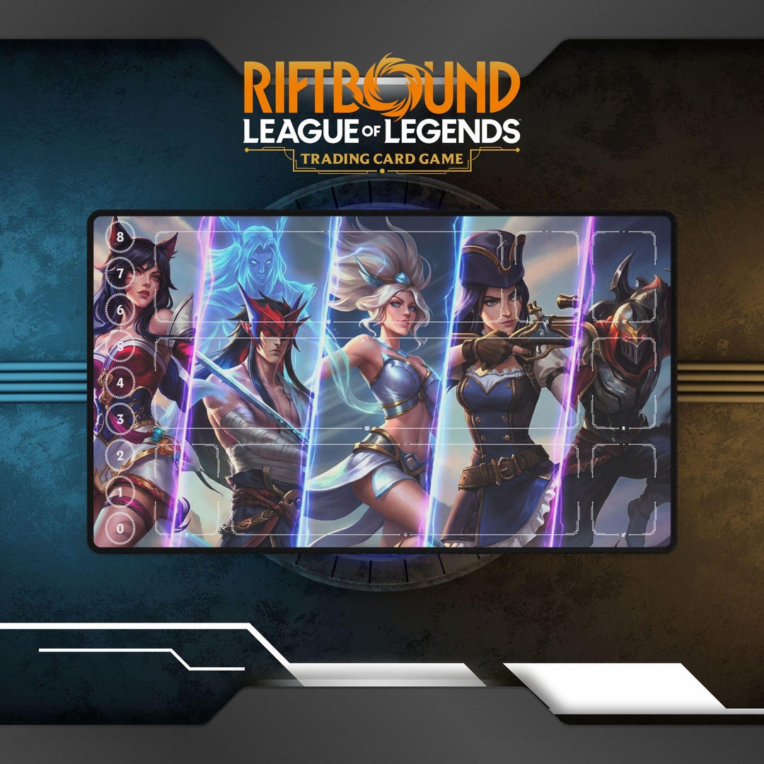 Riftbound Playmat Ahri, Yone, Janna, Caitlyn, Zed | TCG Card Game ...