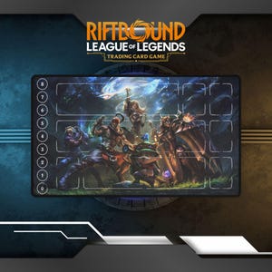 Riftbound Playmat Ezreal, Leona, Lux, Teemo, Lee Sin | TCG Card Game Playmat