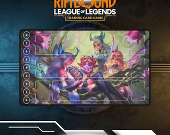 Riftbound Playmat Lux, Soraka, Lillia, Tristana | TCG Card Game Playmat