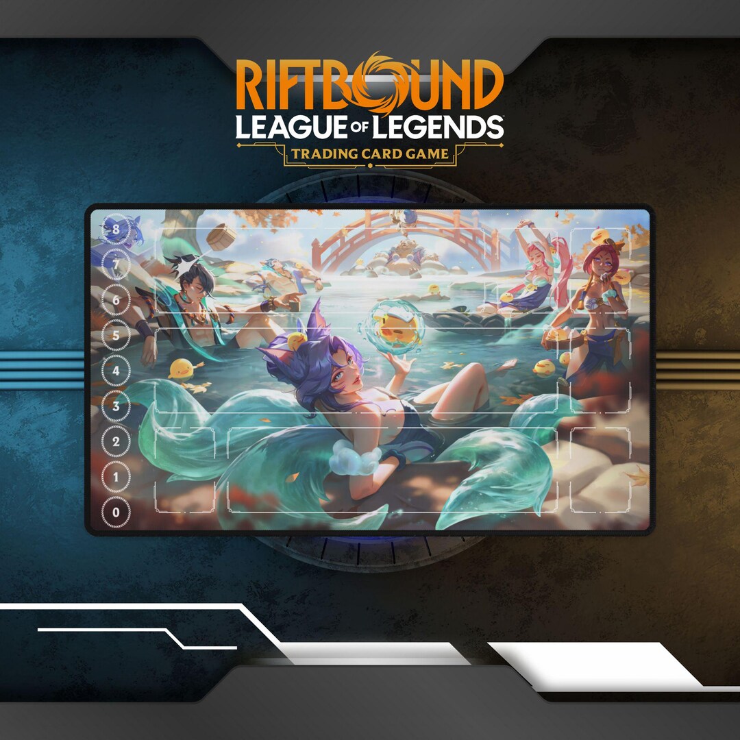 Riftbound Playmat Ahri, Yunara, Sona, Aphelios | TCG Card Game Playmat ...