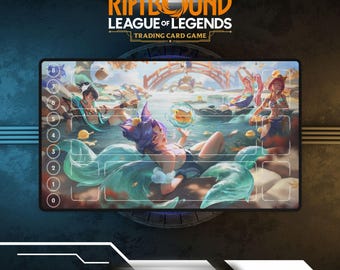Riftbound-speelkleed Ahri, Yunara, Sona, Aphelios | TCG-kaartspelspeelmat