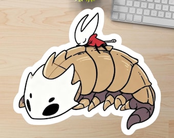 Hollow Knight Silksong Hornet and Bell Beast Waterproof Vinyl Decal, Premium Waterproof Vinyl Sticker, Cute Kawaii Gamer Laptop Sticker