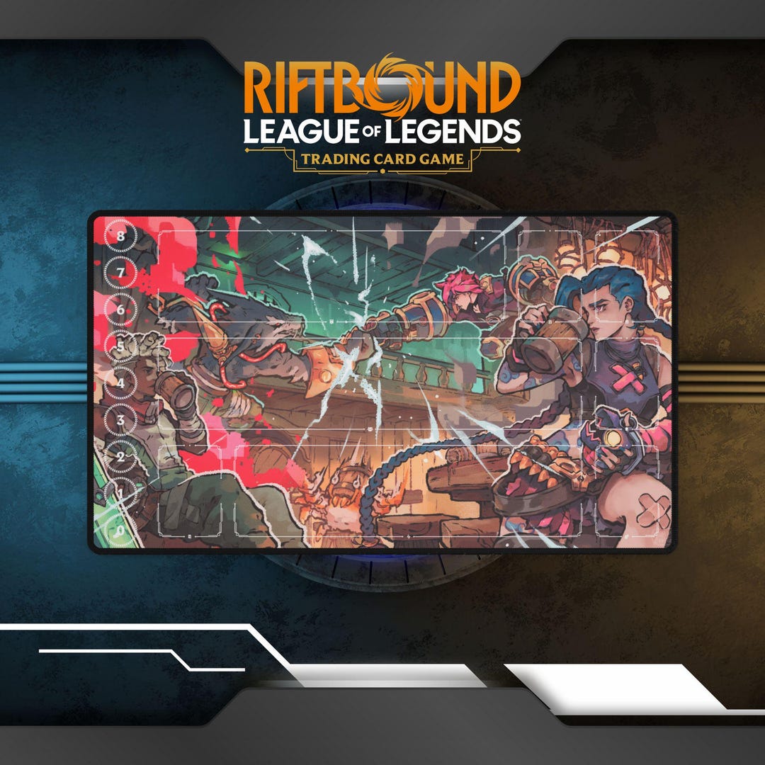 Riftbound 2XKO Playmat Jinx, Vi, Warwick, Ekko | TCG Playmat - Etsy