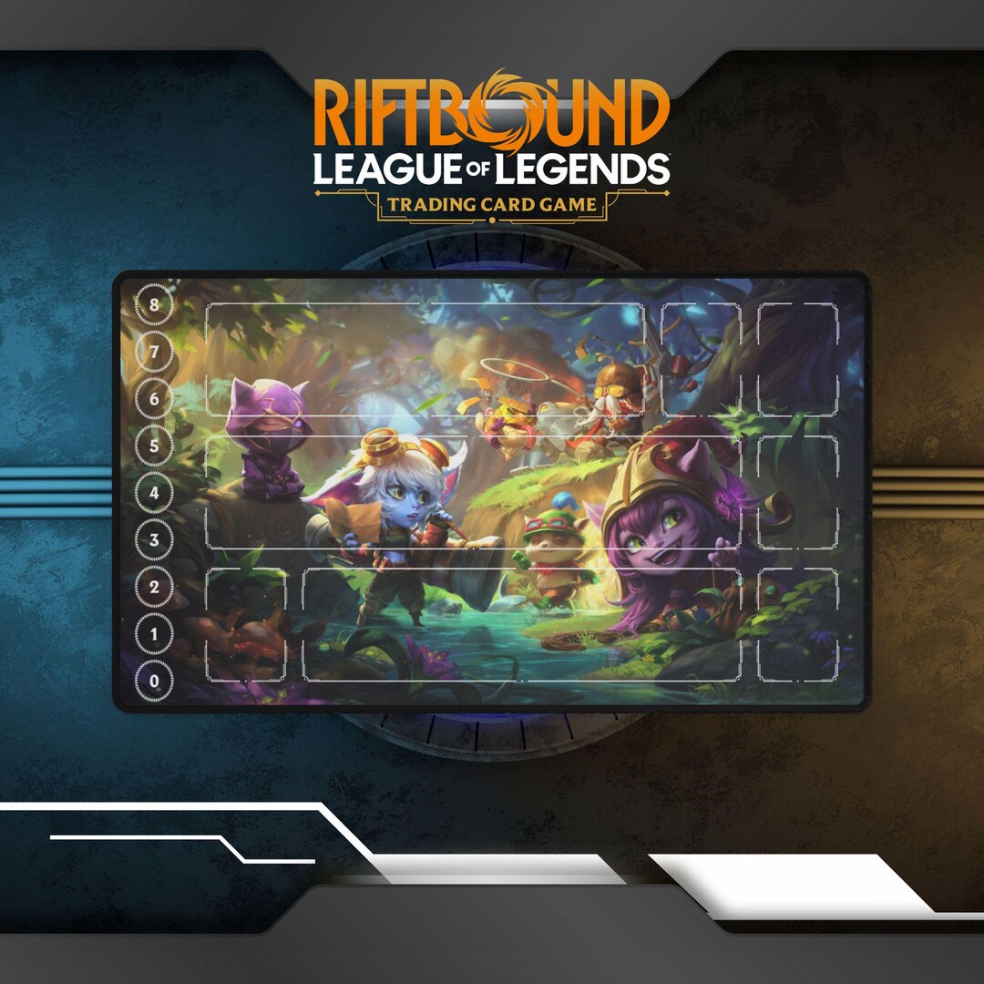 Riftbound Playmat Teemo, Lulu, Kennen, Tristana, Corki | TCG Card Game ...