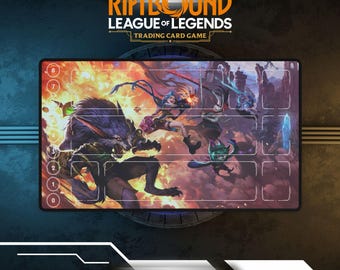 Tapete de juego Riftbound Warwick, Jinx, Yone, Gwen, Vex / Tapete de juego de cartas TCG