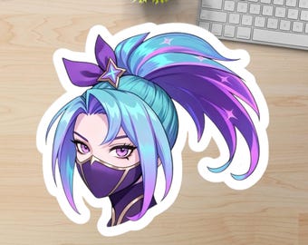 Vinilo adhesivo impermeable de Akali Guardiana Estelar de League of Legends, pegatina de vinilo impermeable de alta calidad, pegatina para portátil de jugador, pegatina de LoL
