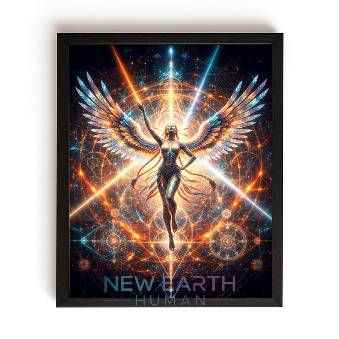 Celestial Angelic Printable - Cosmic Spiritual Wall Art, Luminous Angel ...