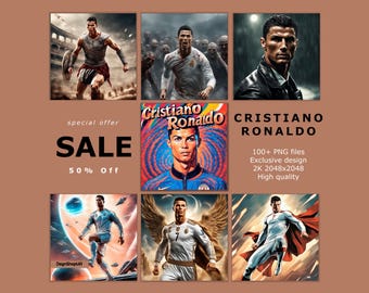 Cristiano Ronaldo PNG Bundle: Football Fan Art & Portrait Designs (Digital Download)