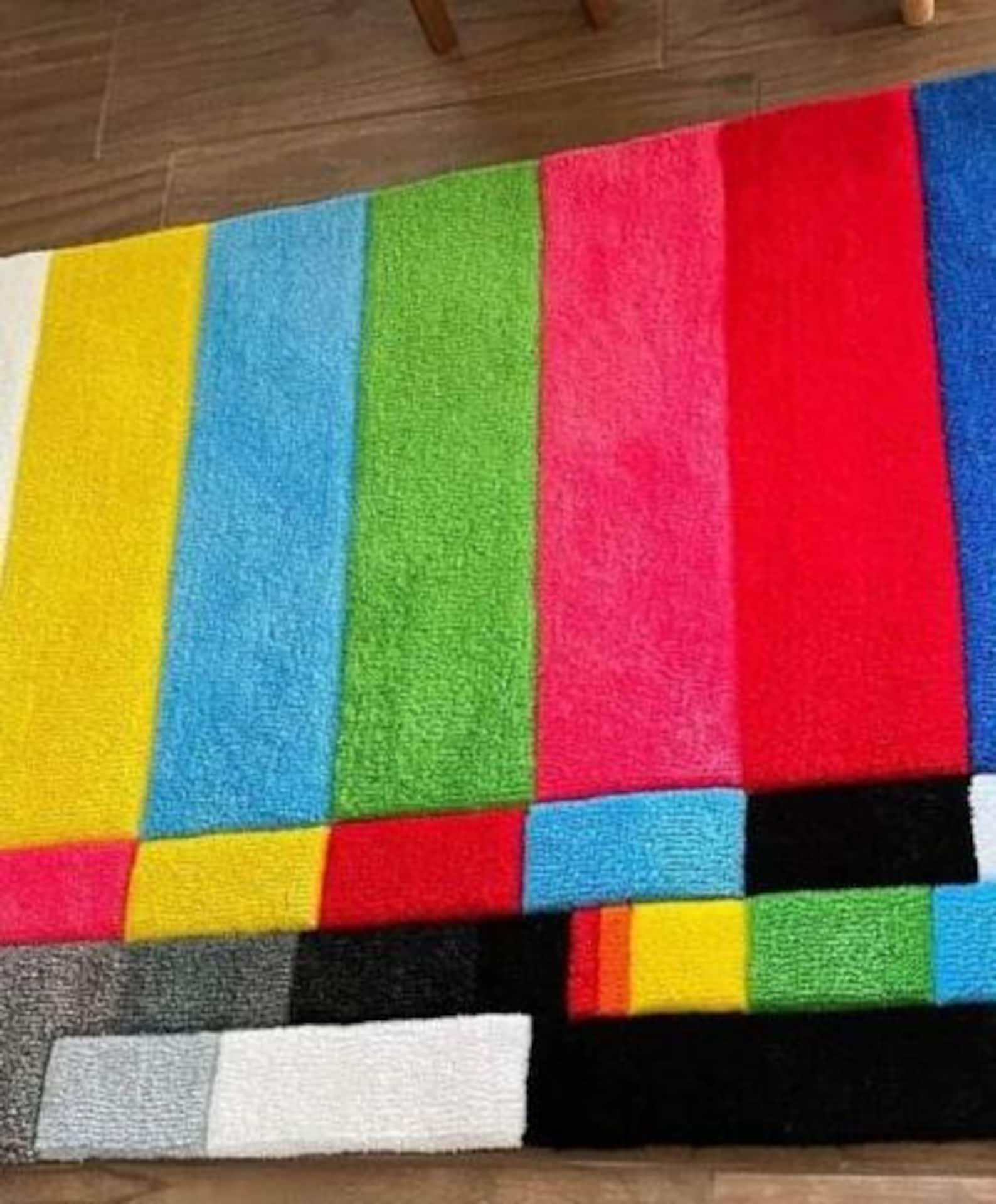 Tufted Loop Hand Tufted Loop Pile Rug, Modern Geometric Color Block Carpet - Etsy