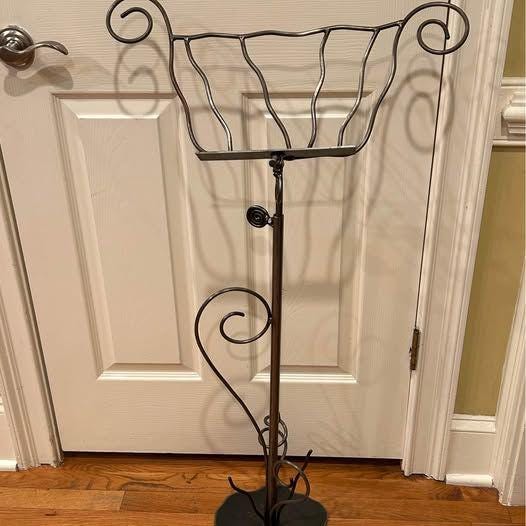 Pupitre à Musique Baroque En Fer - Hauteur 170 Cm - Marron - Aubaho