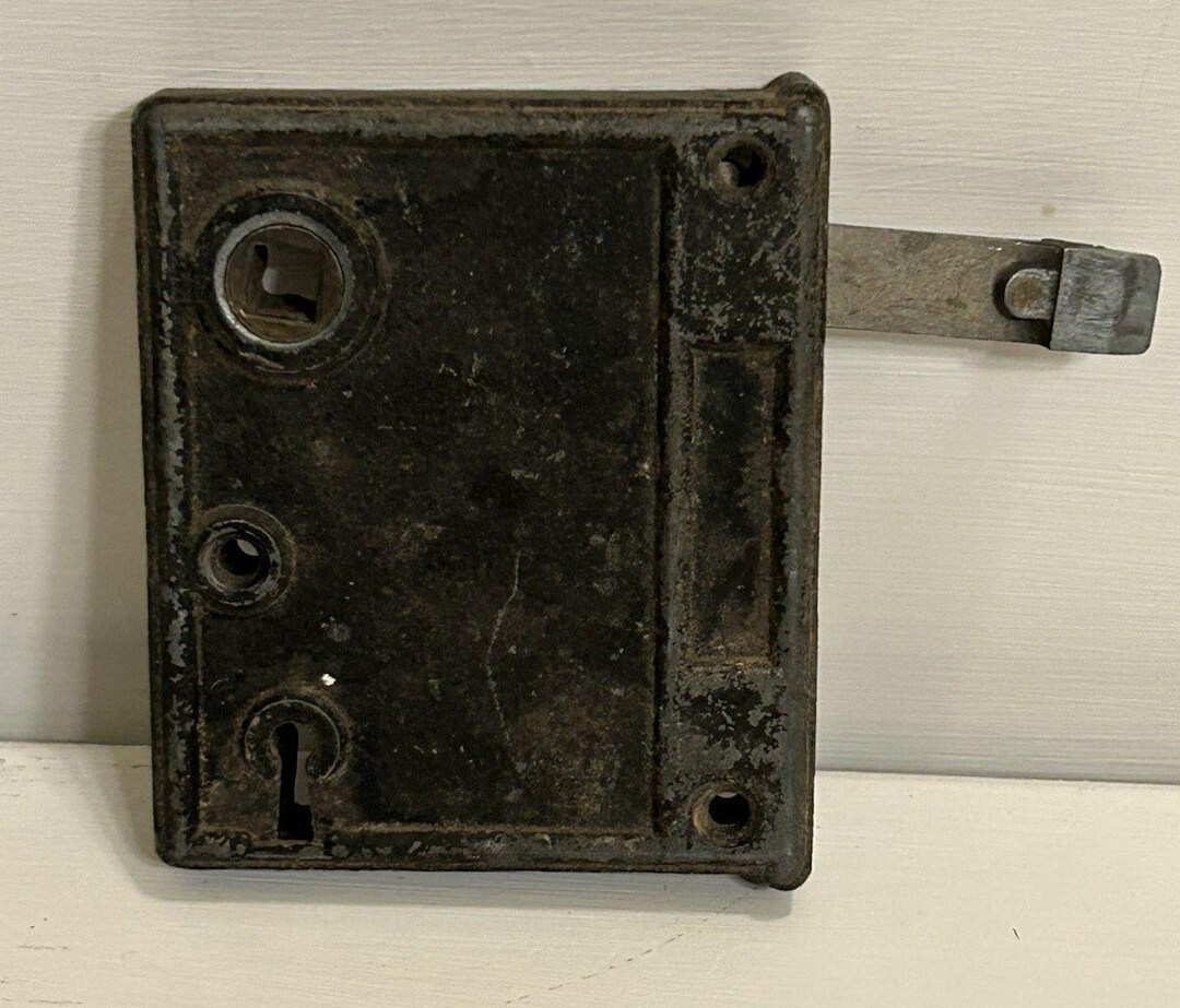 Antique Cast Iron Surface Mount Rim Lock - Etsy
