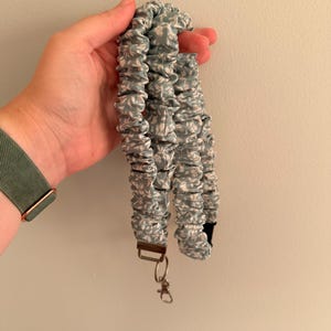 Sage Floral Scrunchie Lanyard (Optional Breakaway Clasp)