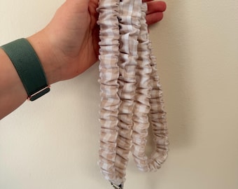 Coletero de cuadros vichy beige (cierre de seguridad opcional)